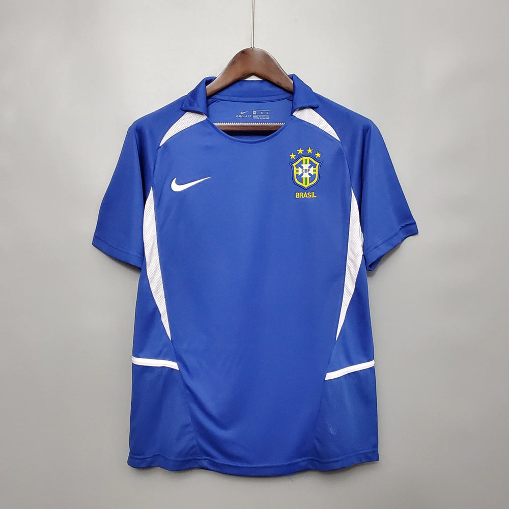 Camisa Seleção Brasileira Retrô 2002 | Nike Masculina - Azul 
Desconto de LANÇAMENTO