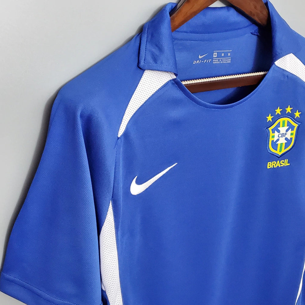 Camisa Seleção Brasileira Retrô 2002 | Nike Masculina - Azul 
Desconto de LANÇAMENTO