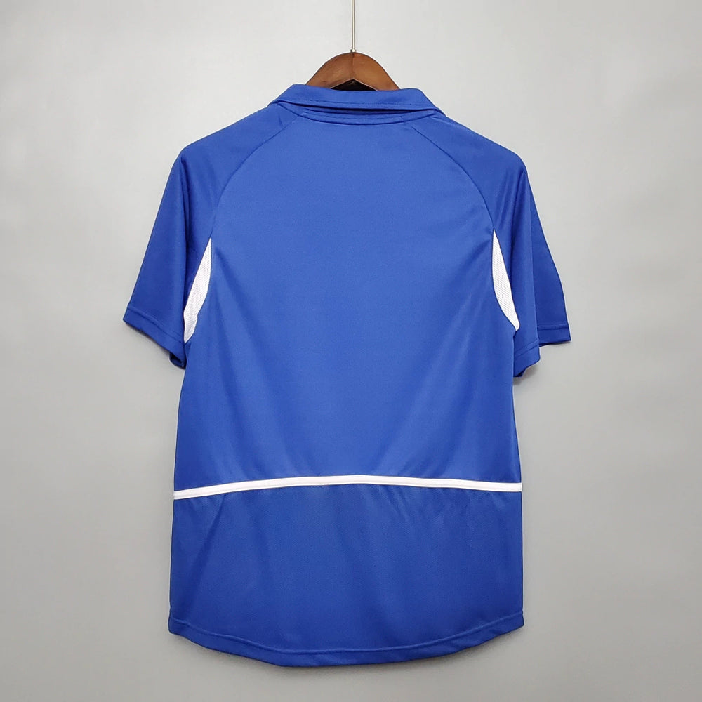 Camisa Seleção Brasileira Retrô 2002 | Nike Masculina - Azul 
Desconto de LANÇAMENTO